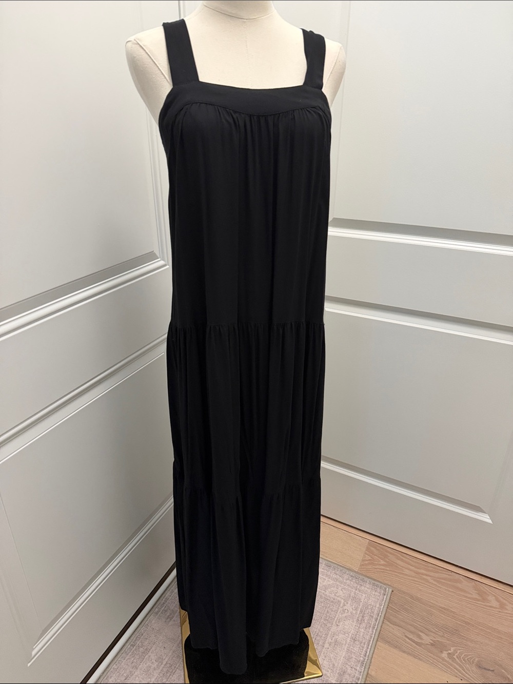 Elan Black Maxi Sundress with Wide Straps